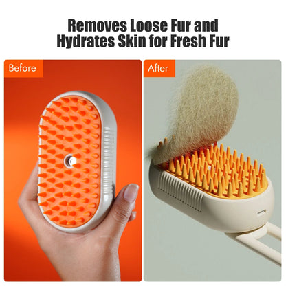 FurryMist™ 2-in-1 Gentle Steam Grooming Brush