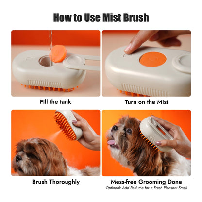 FurryMist™ 2-in-1 Gentle Steam Grooming Brush