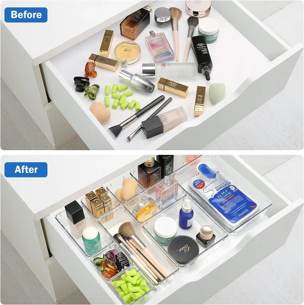 Trayo™ Premium Clear Drawer Organizer Set (7Pcs)