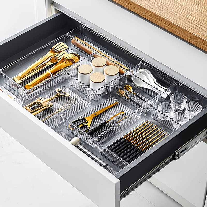 Trayo™ Premium Clear Drawer Organizer Set (7Pcs)