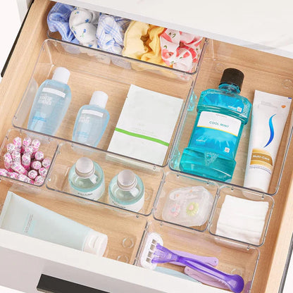 Trayo™ Premium Clear Drawer Organizer Set (7Pcs)