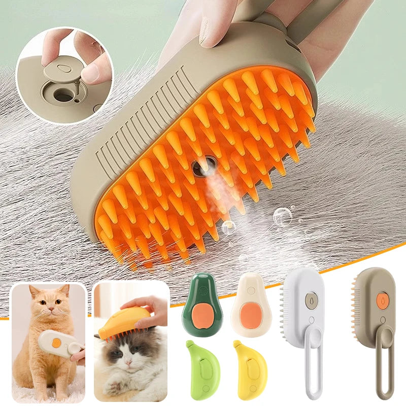 FurryMist™ 2-in-1 Gentle Steam Grooming Brush