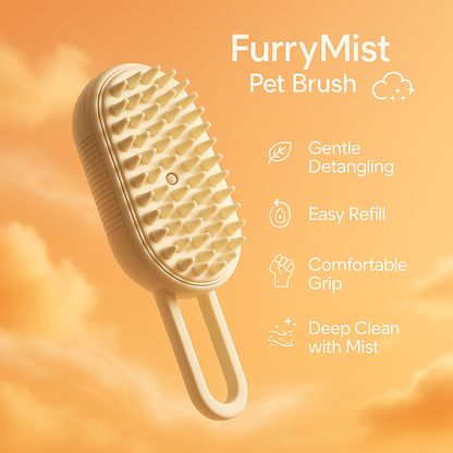 FurryMist™ 2-in-1 Gentle Steam Grooming Brush